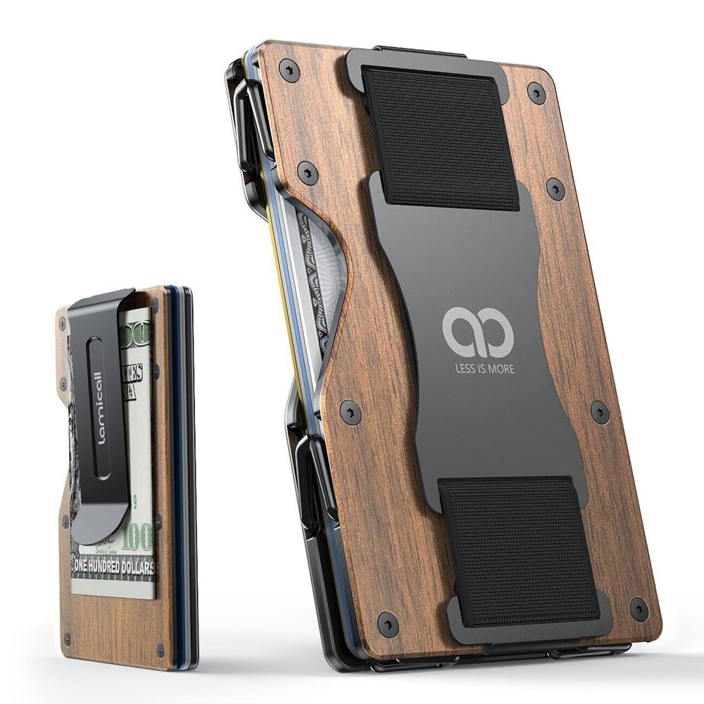 3597 Minimalist Metal Wallet - [Ingenious Hinges][15-20 Cards] Large